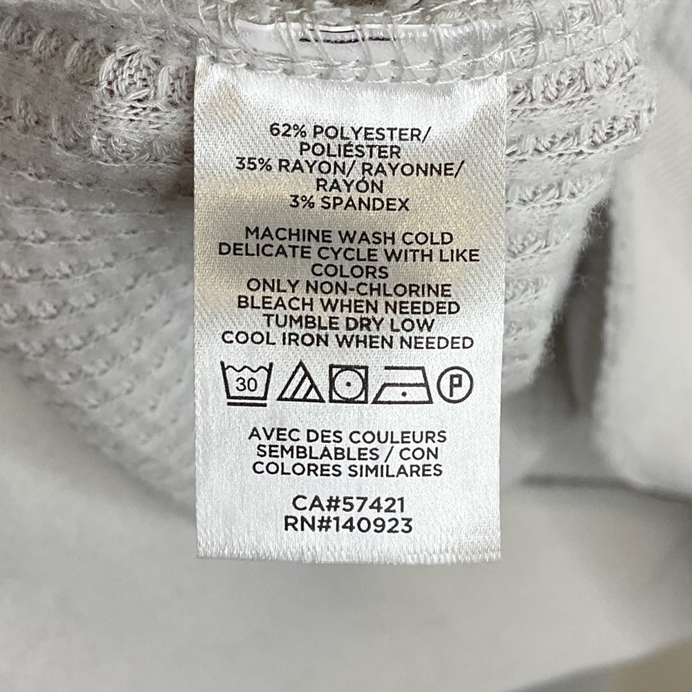 LOFT Light Gray Waffle Knit Top - Picture 6 of 6